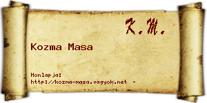 Kozma Masa névjegykártya